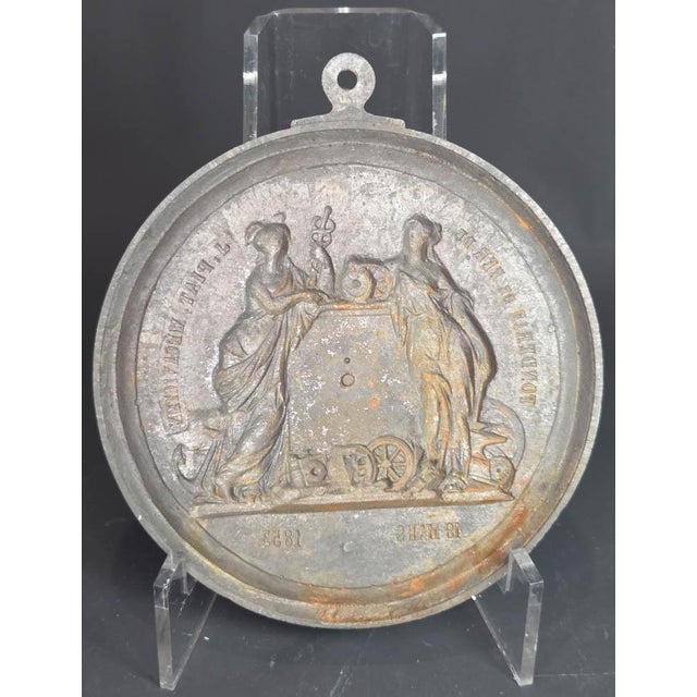 Antique Cast Iron 1853 Wall Hung Allegorical Plaque For Sale - Image 11 of 12