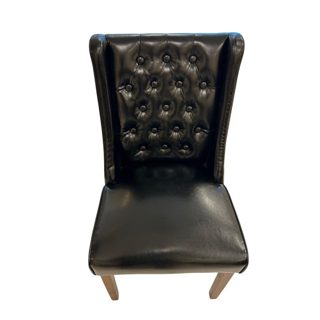 1980s 1980s Black Marble Double Pedestal Conference Table With 6 Leather Chairs For Sale - Image 5 of 5