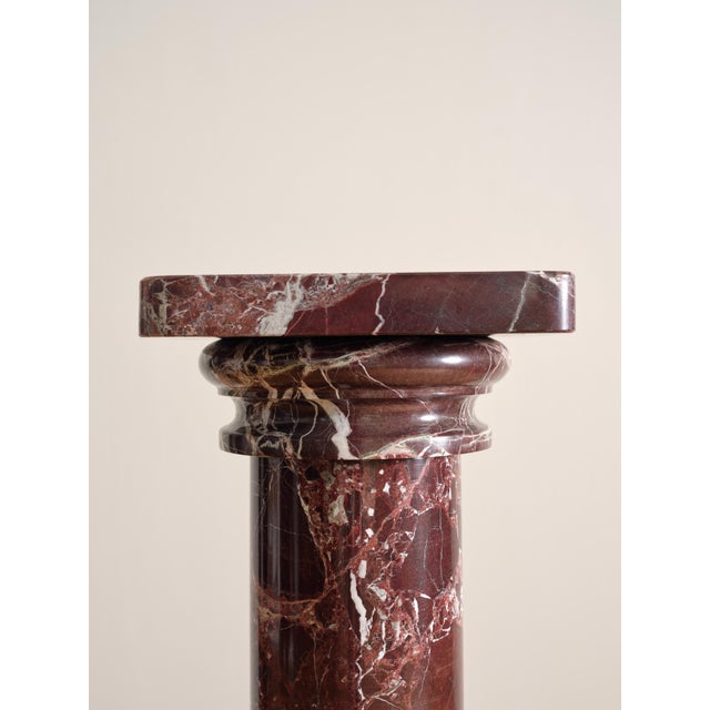 Neoclassical Vintage Marble Pedestal Column For Sale - Image 3 of 4