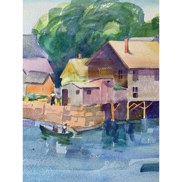 Bonus two-sided watercolor works with a different plein air painting on each side by listed American painter Prescott M....
