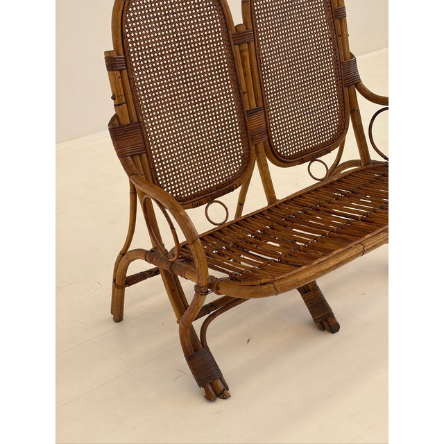 Two-Seater Sofa in Rattan with Vienna Straw Backrest, 1970s For Sale - Image 14 of 15