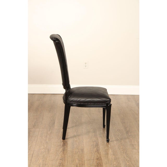 Italian Art Deco Style Set of Eight Ebonized Dining Chairs For Sale - Image 15 of 18