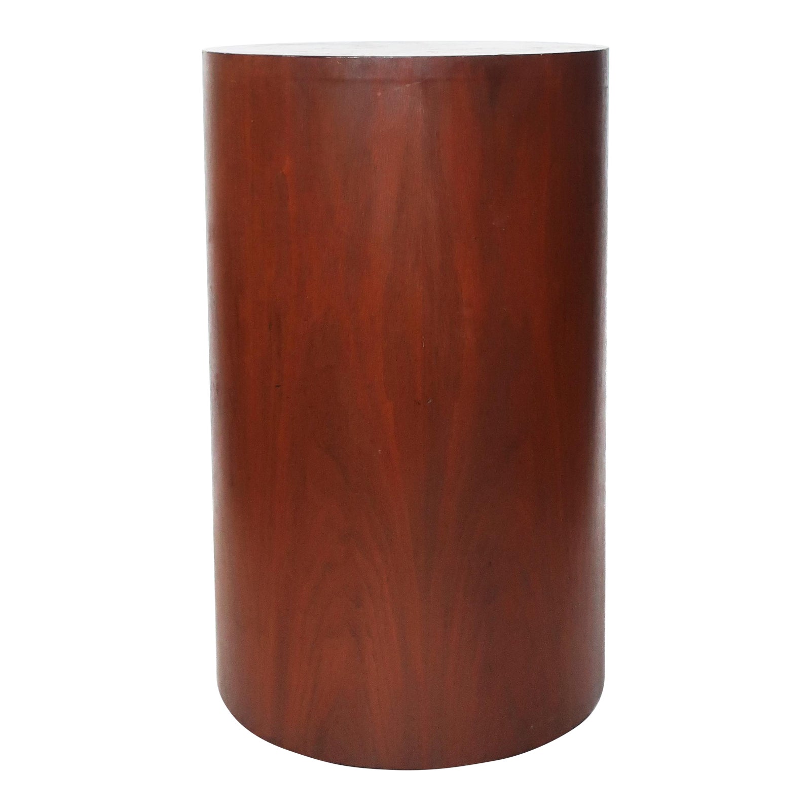 Walnut Drum Pedestal Table Attr. To Paul Mayen for Habitat / Intrex Chairish