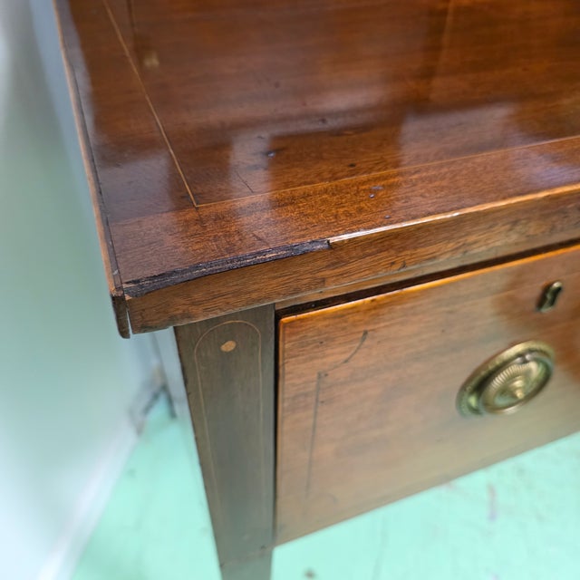 Antique English George III Sheraton Period Inlaid Mahogany Sideboard With Original Removable Stage Back, Circa 1800 For Sale In Washington DC - Image 6 of 18