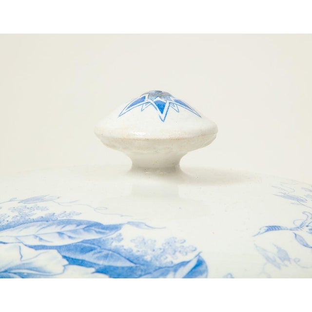 Late 19th Century Traditional Creil-Montereau Blue and White Faience Transferware Covered Tureen For Sale - Image 4 of 11