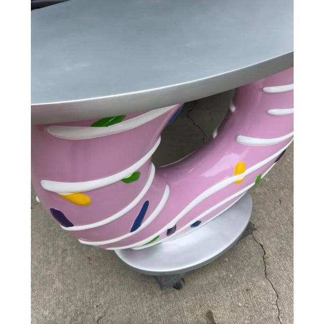 Shabby Chic Large Resin Colorful Donut Console Table For Sale - Image 3 of 3