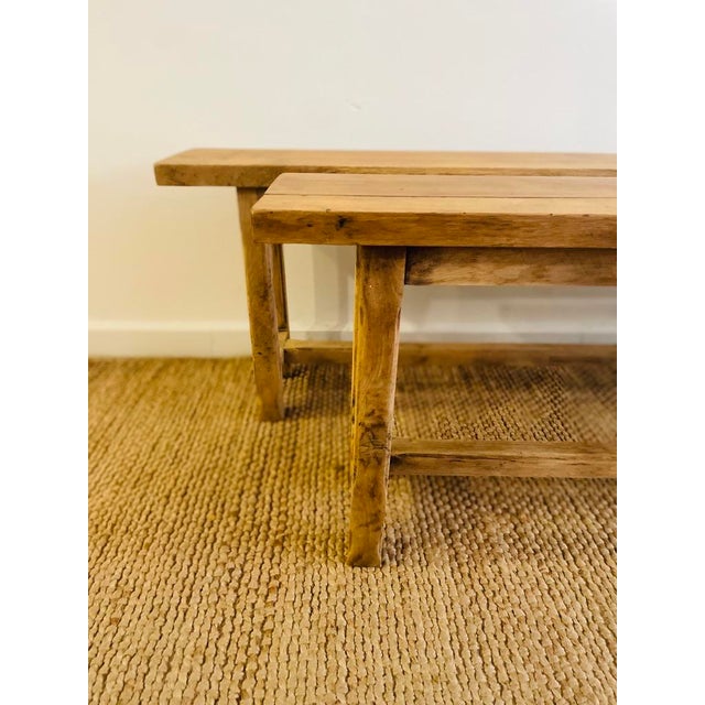 Antique Benches, Set of 2 For Sale - Image 5 of 12