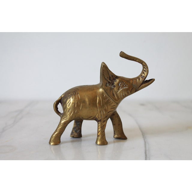 Vintage Brass Elephant For Sale - Image 4 of 8