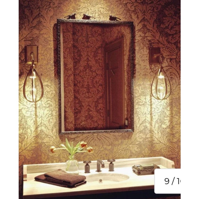 Pair of Made Goods Joelle Three Birds Oiled Bronze Mirrors For Sale - Image 9 of 10