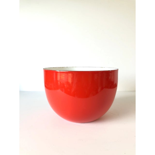 1960s Kaj Franck l Enamel Danish Modern Red and White Bowl For Sale In Seattle - Image 6 of 6