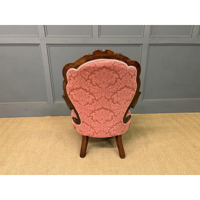 Late 19th Century Victorian Walnut Nursing Chairs, 1875, Set of 2 For Sale - Image 5 of 18