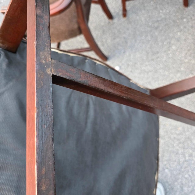 Early 20th Century English Regency Revival Mahogany and Gilt Shield-Back Dining Chairs, Set of Five, Circa 1930 For Sale - Image 5 of 18