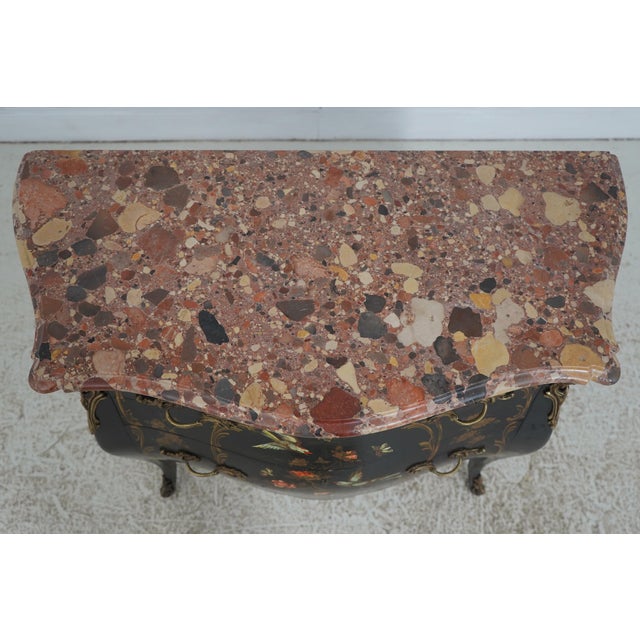Stone Vintage French Louis XV Style Chinoiserie Painted Commode Chest For Sale - Image 7 of 18