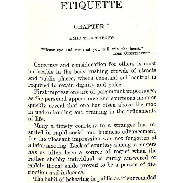 1920s "Etiquette: An Encyclopedia of Good Manners and Social Usage" 1923 Rosiere, Gabrielle For Sale - Image 5 of 7
