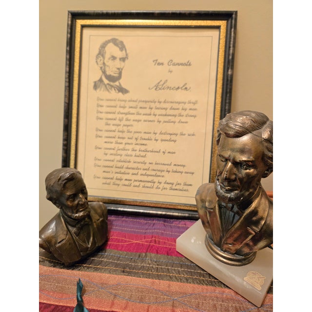 Metal 1950s Early American Abraham Lincoln Collection - Set of 5 For Sale - Image 7 of 7