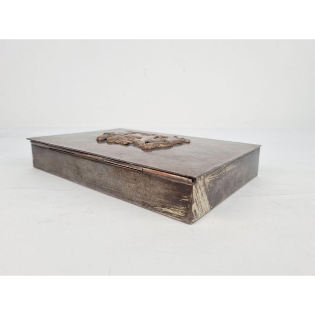 Art Deco Metal Cigar Box with Deer Motif, 1930s For Sale - Image 6 of 11