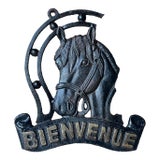 Cast Iron French Horse Head Welcome Sign For Sale