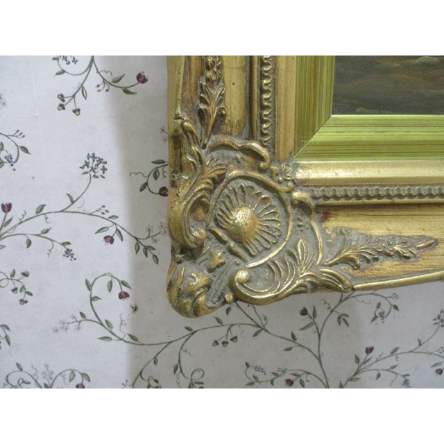 Beautiful Vintage Cherub, Putti, Angel Oil Painting on Canvas Sign LeBrun Fancy Frame For Sale - Image 13 of 15