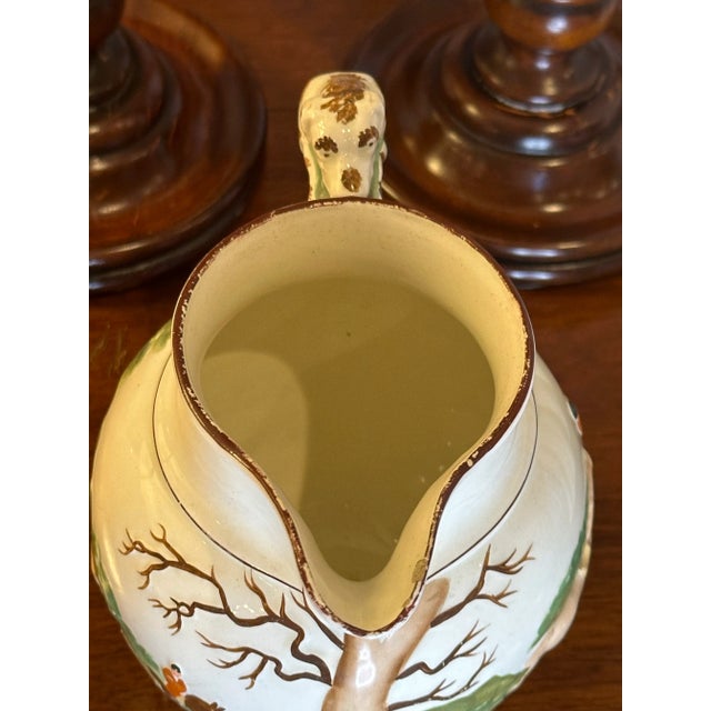 Large Vintage Wedgwood Etruria Pitcher Circa 1930s - English Hunt Scene With Hound Handle For Sale - Image 9 of 11