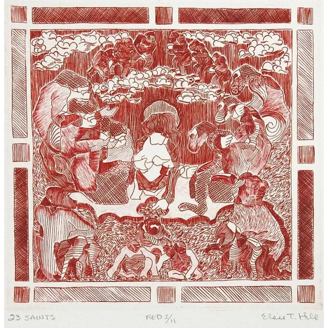 Late 20th Century Contemporary Abstract Figural Etching For Sale - Image 5 of 5