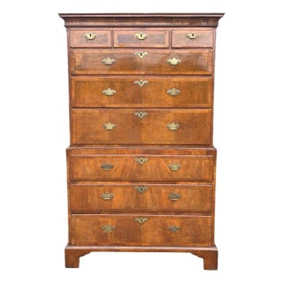 George II Walnut Chest on Chest For Sale