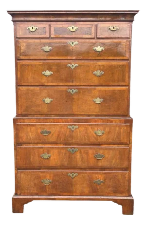 George II Walnut Chest on Chest