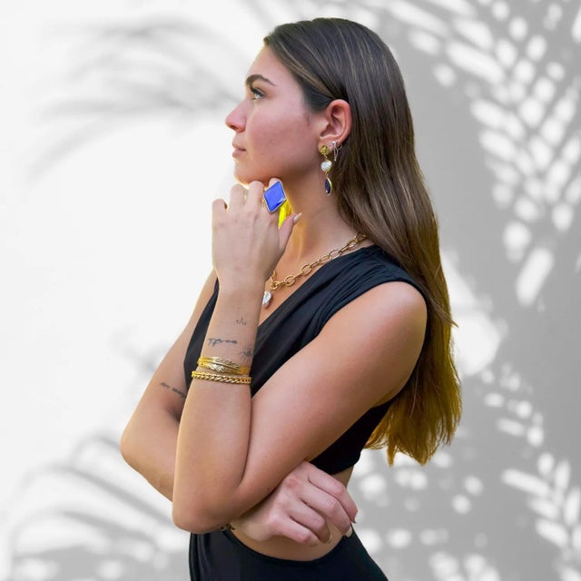 Cleopatra Twist Gold Cuff Bracelet For Sale In Miami - Image 6 of 9