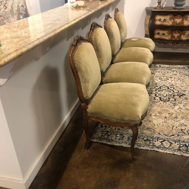 French Early 20th Century Walnut Carved Side Chairs - Set of 4 For Sale - Image 3 of 13