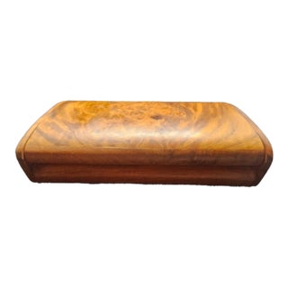 Vintage Curved-Top Highly Figured Burl Wood Eyeglass Box For Sale