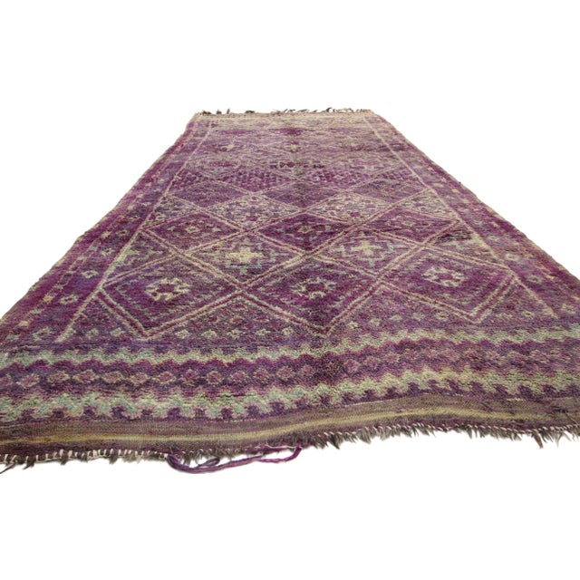 Tribal Vintage Purple Moroccan Rug - 06'06 X 14'07 For Sale - Image 3 of 9