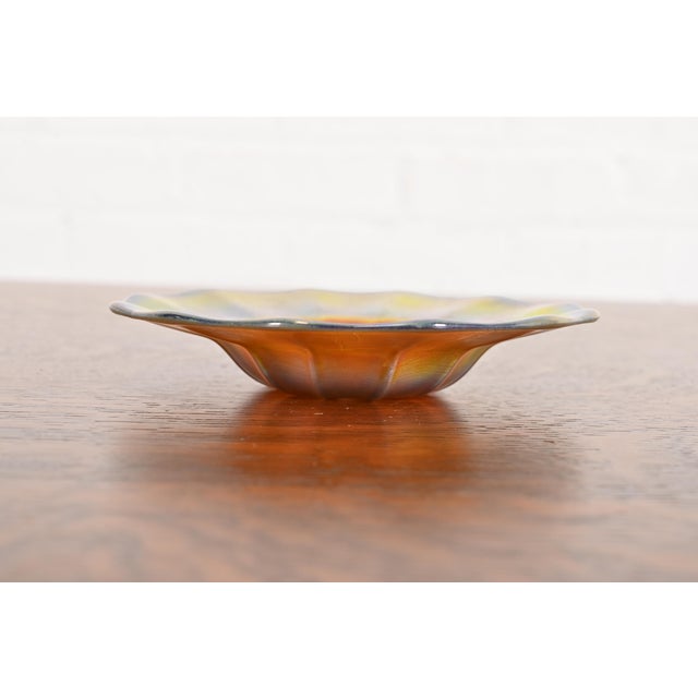Art Deco Steuben Aurene Iridescent Art Glass Plate or Catchall Dish For Sale - Image 3 of 8