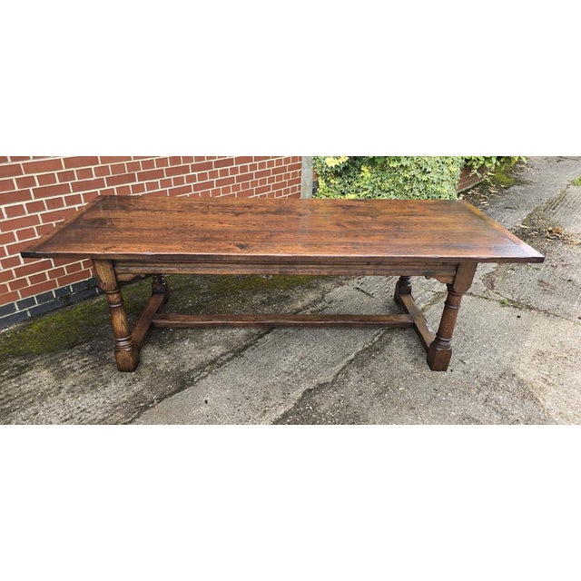 Refrectory Kitchen Farmhouse Oak Dining Table, 1920 For Sale - Image 16 of 18