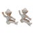 Vintage Pixie Elves Figurine Candle Huggers Holders. Mid-Century Iridescent Lusterware. Made in Japan For Sale