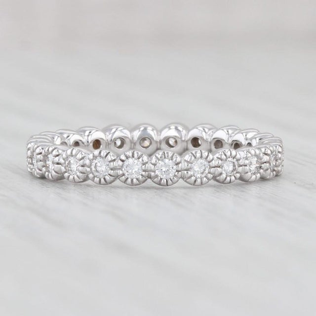 New 0.30ctw Diamond Eternity Ring 18k Gold Stackable Anniversary Band Spark, Size 6 For Sale - Image 4 of 8