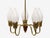 1960s Fog & Mørup, Tulip Chandelier, Opal Glass, Brass, Teak, Denmark, 1960s For Sale - Image 5 of 10