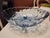 Beautiful blue Indiana Glass Co. large footed oval Harvest fruit bowl. No chips or cracks, in beautiful condition.