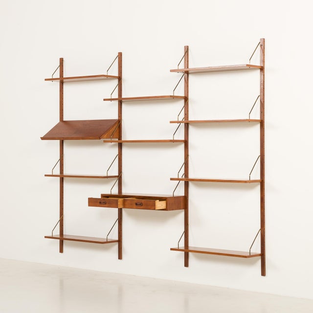 1960s Mid-Century Danish Teak Wall Unit in the style of Poul Cadovius, 1960s For Sale - Image 5 of 16
