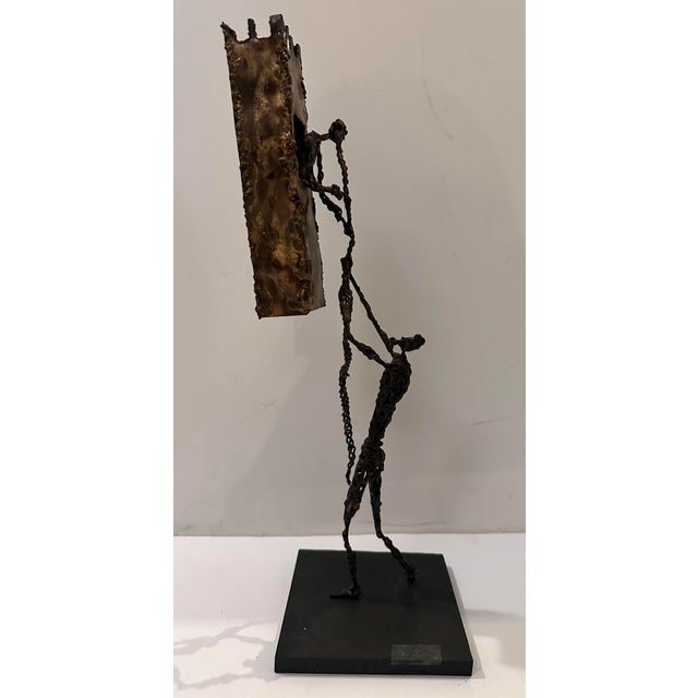 1960s Brutalist Mixed Metal Figure Sculpture For Sale - Image 4 of 10