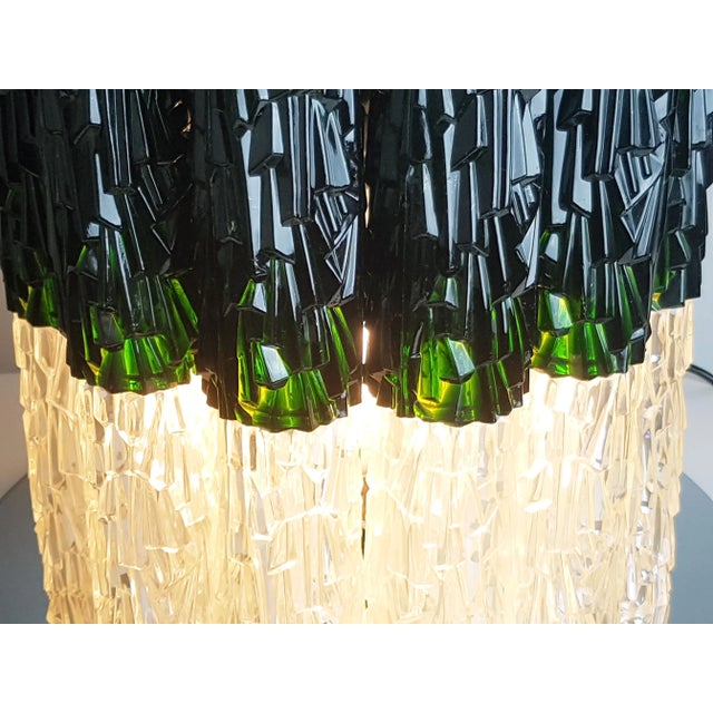 Large Chrome-Plated Metal and White & Green Plastic Table Lamp, 1960s For Sale - Image 9 of 11