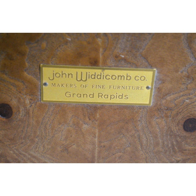 1970s John Widdicomb Burl Wood Smoked Glass Side End Table For Sale In Cincinnati - Image 6 of 9