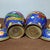 Vintage Pair of Chinese Blue Cloisonné Enamel "Dragon & Phoenix" Covered Jars With "Xuan" Mark For Sale - Image 4 of 9