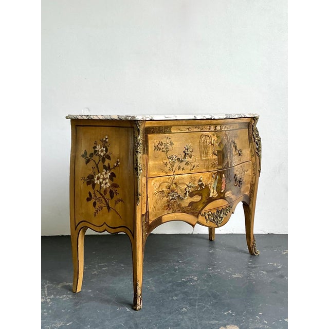 Gold Antique Italian Chinoiserie Style Commode For Sale - Image 8 of 18