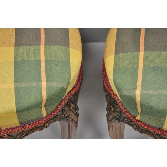 Antique French Country Louis XV Carved Walnut Cane Back Side Chairs - A Pair For Sale - Image 17 of 18