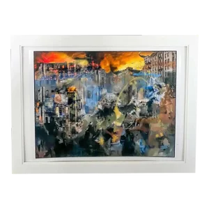 Mixed Media Print Entitled "End of Days", Framed