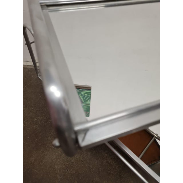 Vintage Art Deco Aluminium Serving Trolley, 1940s, in Good conditions. Designed 1920 to 1949