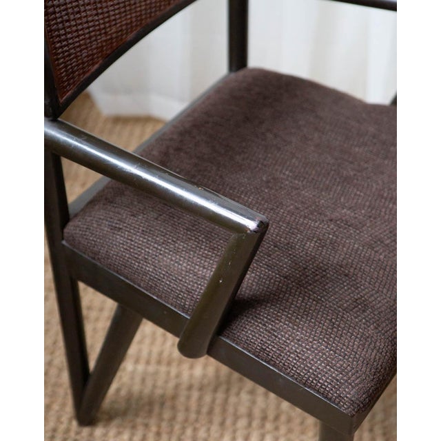 1950s John Stuart Mid-Century Modern Cane and Wood Dining Chairs - Set of 4 For Sale - Image 10 of 13