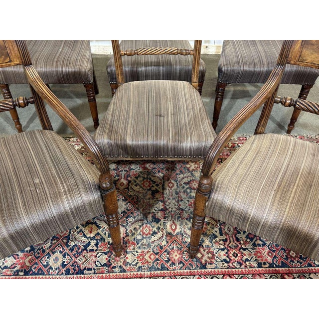 19th Century English Chairs and Armchairs Set in Mahogany, Set of 6 For Sale - Image 6 of 14