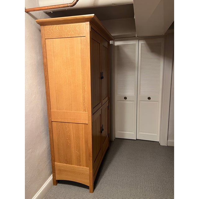 1990s 1990s Stickley/Mission Oak Tv Armoire - Arts and Crafts Style For Sale - Image 5 of 7