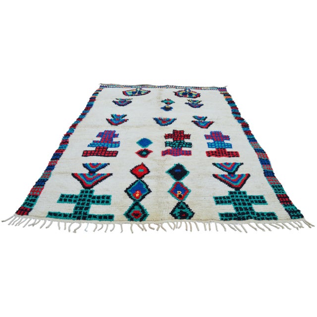 Abstract Mid 20th Century Vintage Moroccan Rug - 7'5'' X 4'7'' For Sale - Image 3 of 13