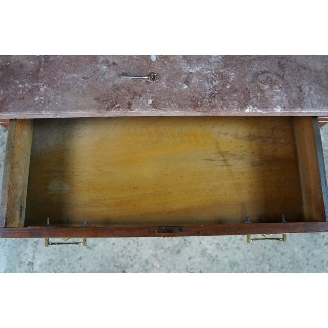 Antique Victorian Eastlake Walnut Burl Marble Washstand & Mirror Commode Cabinet For Sale - Image 16 of 18